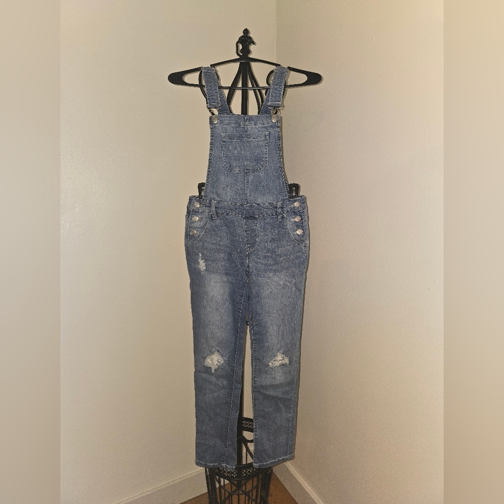 Casual Blue Denim Overalls Kids Sz 12